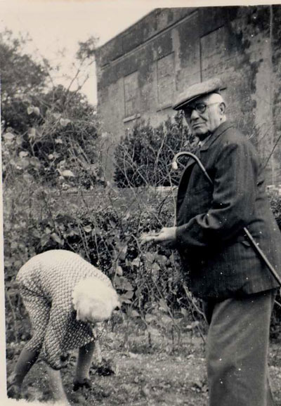 Ernest and Alice gardening in their retirement.